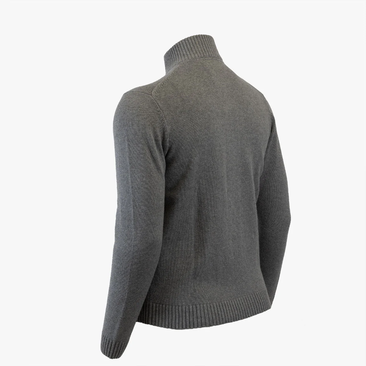 Pull gris full-zip col montant - Image 2