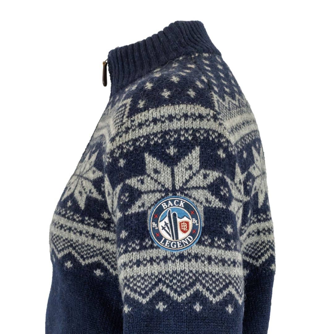 Pull camionneur jacquard bleu marine - Image 3