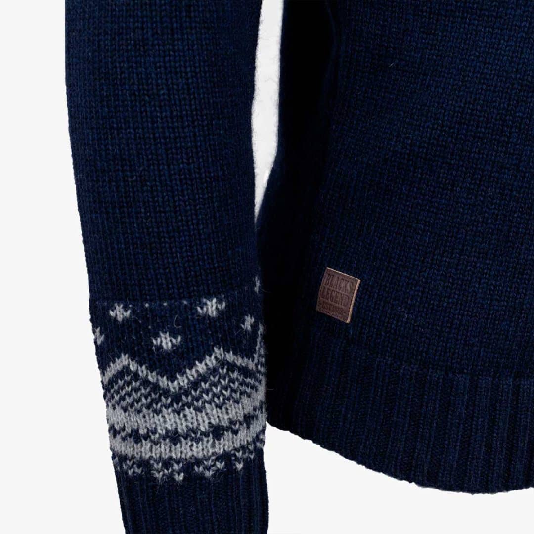 Pull camionneur jacquard bleu marine - Image 5