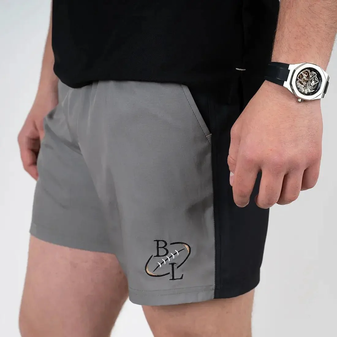 Short de bain tricolore gris/noir/beige