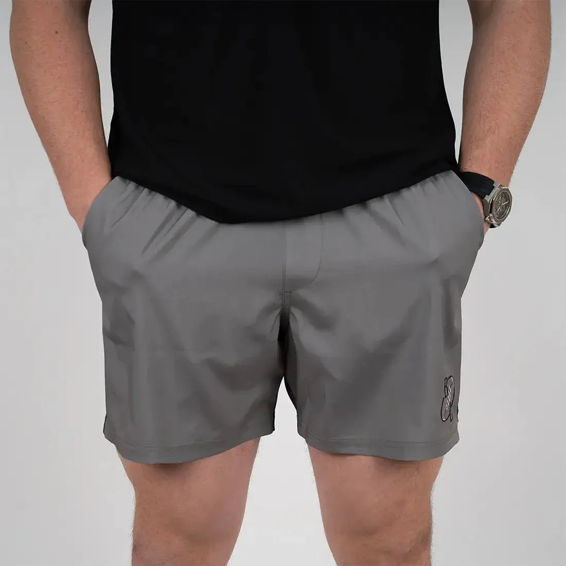 Short de bain tricolore gris/noir/beige - Image 2