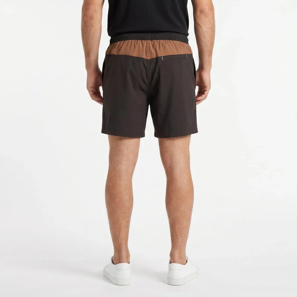 Short de bain bicolore marron/noir - Image 2