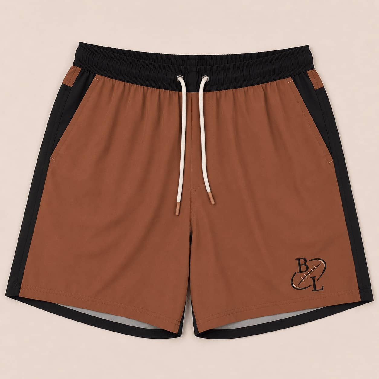 Short de bain bicolore marron/noir - Image 3