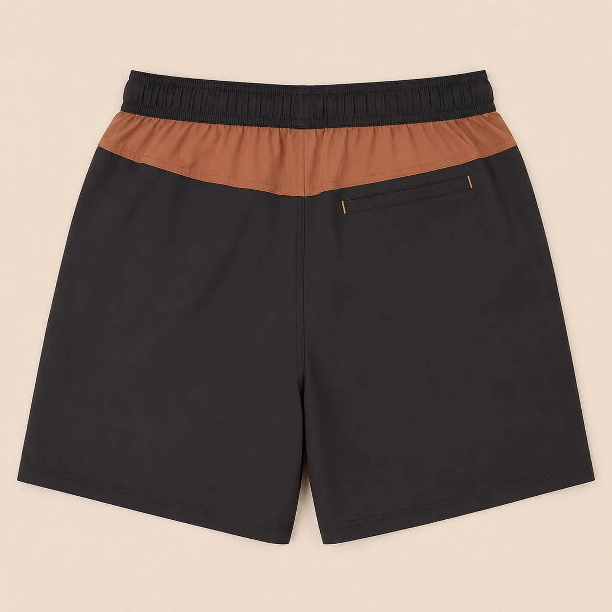 Short de bain bicolore marron/noir - Image 4