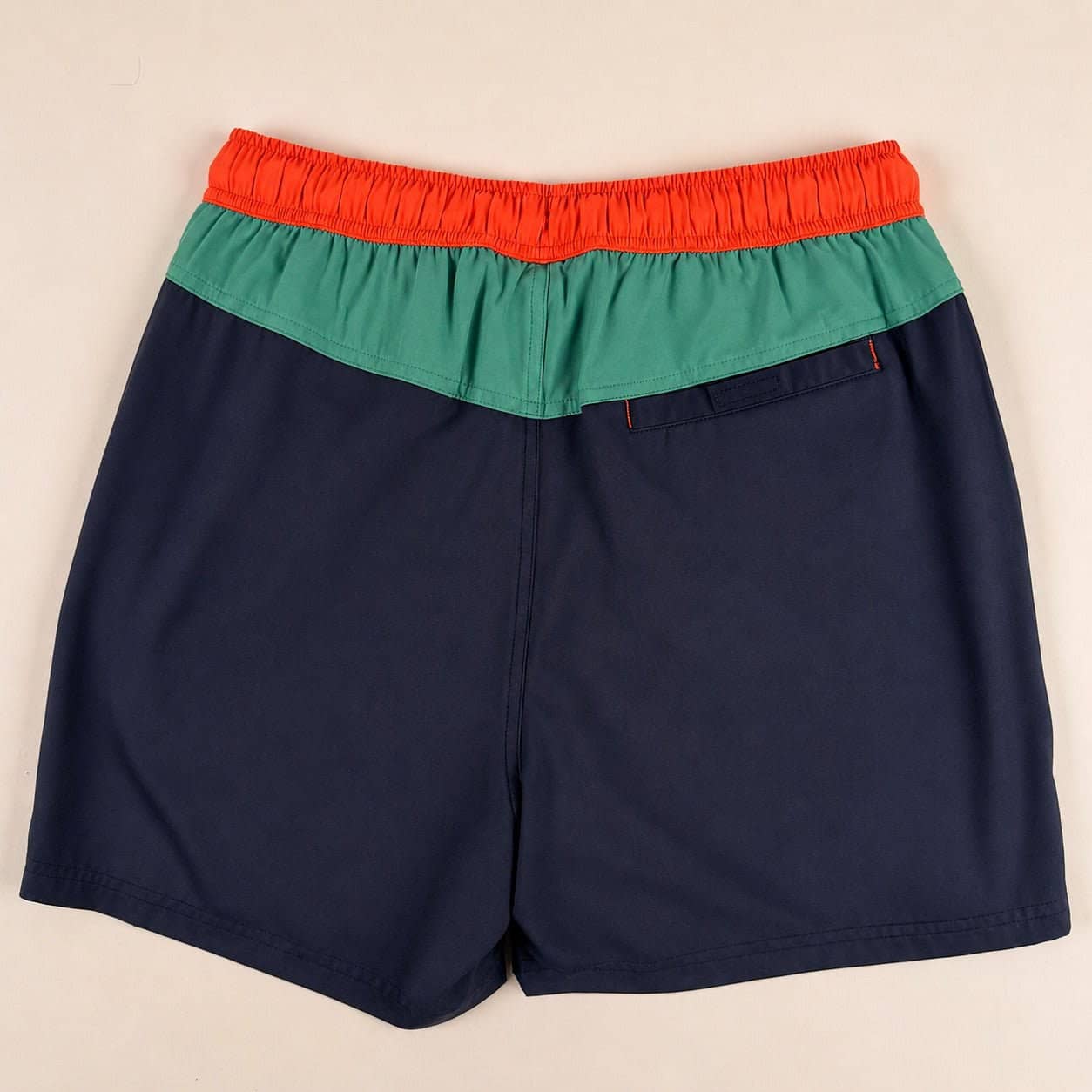 Short de bain tricolore vert/marine/orange - Image 4