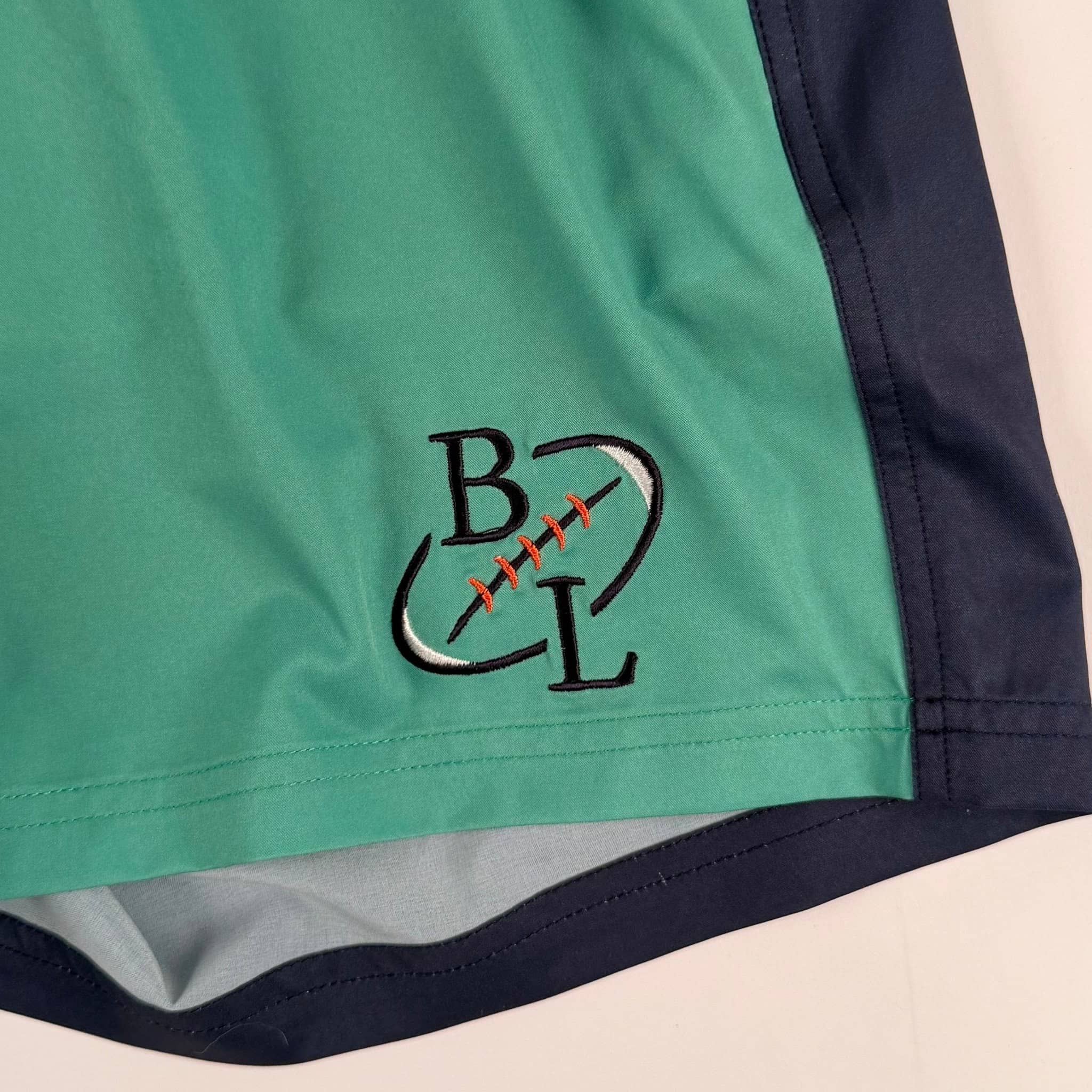 Short de bain tricolore vert/marine/orange - Image 5
