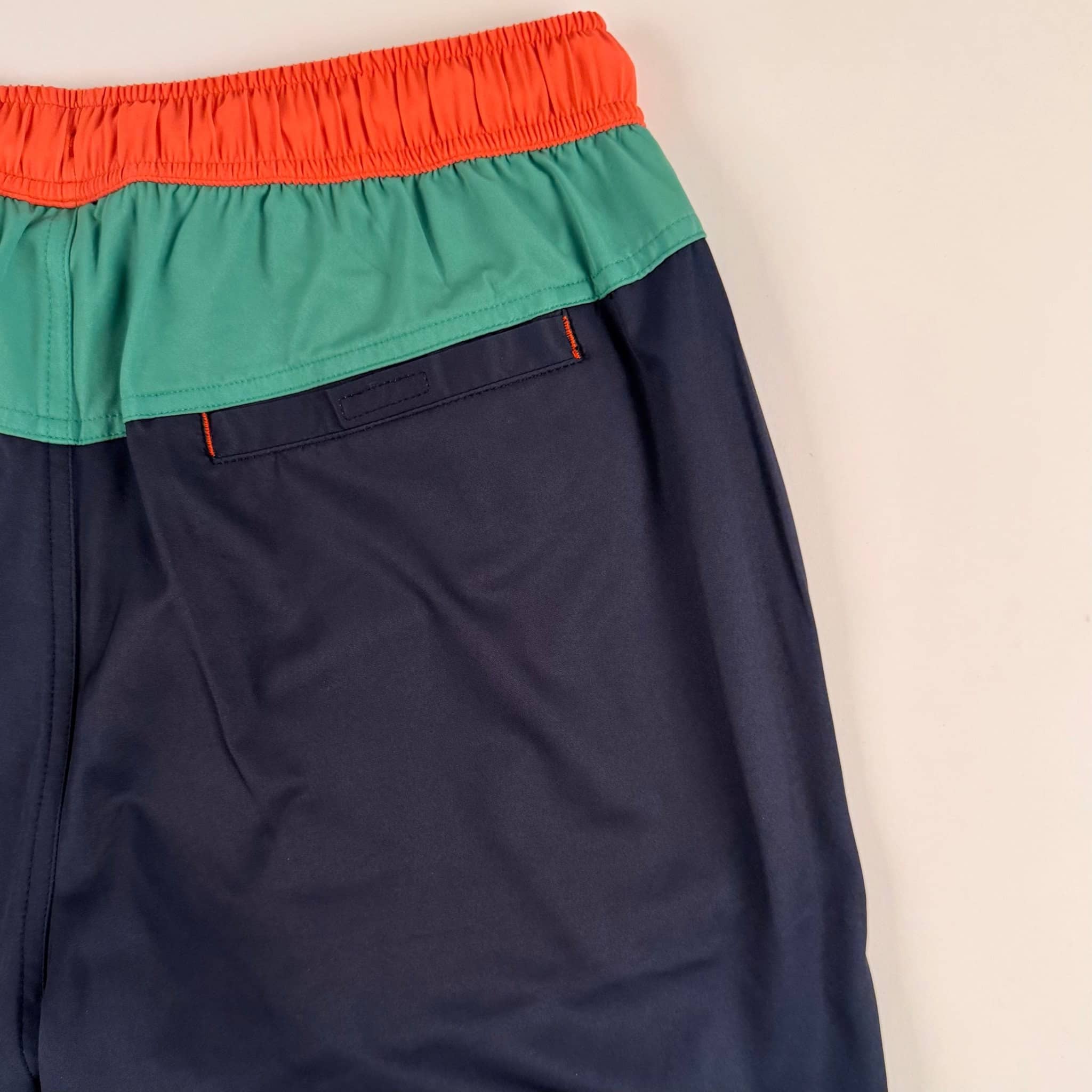 Short de bain tricolore vert/marine/orange - Image 6