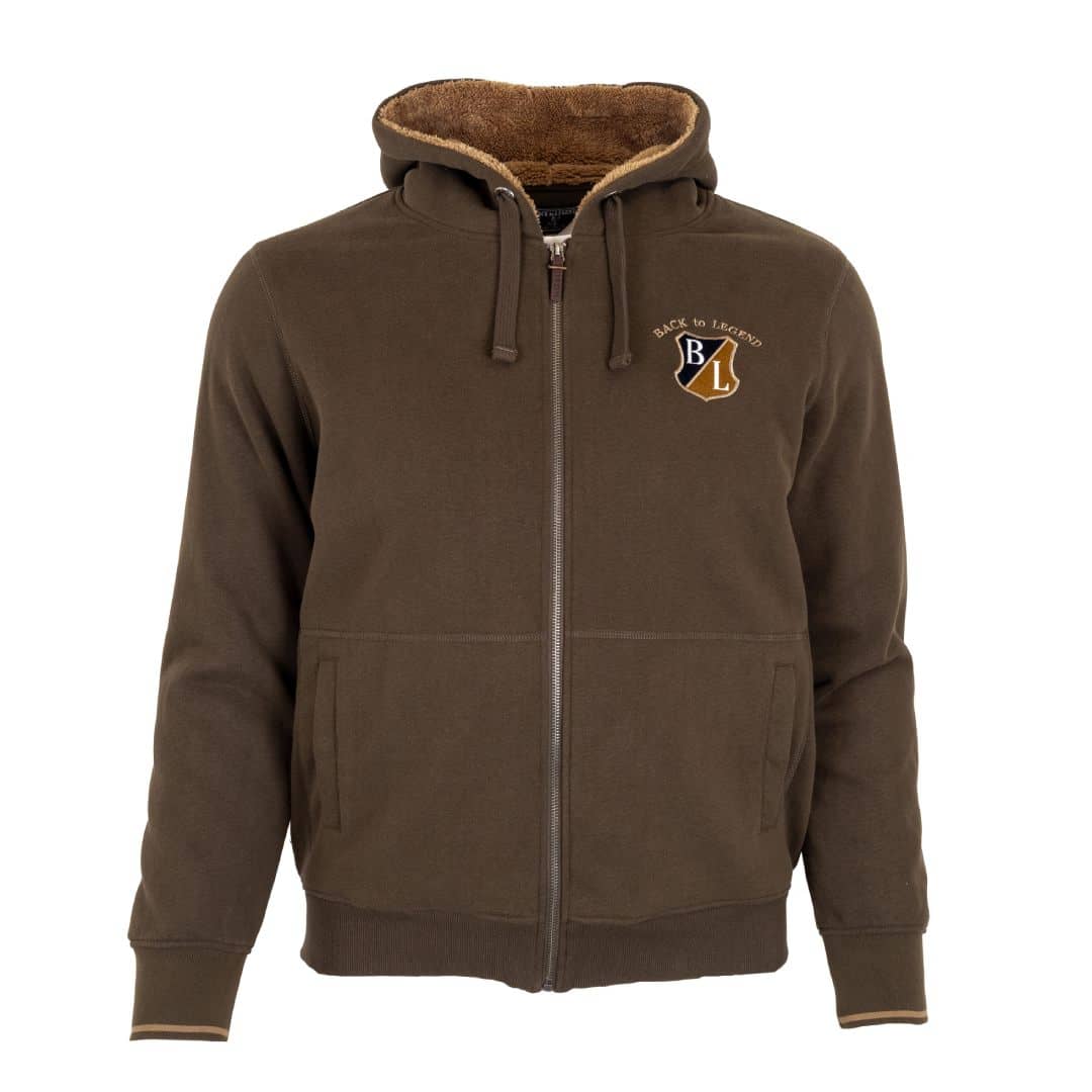 Sweat à capuche zippé kaki doublé sherpa - Image 5