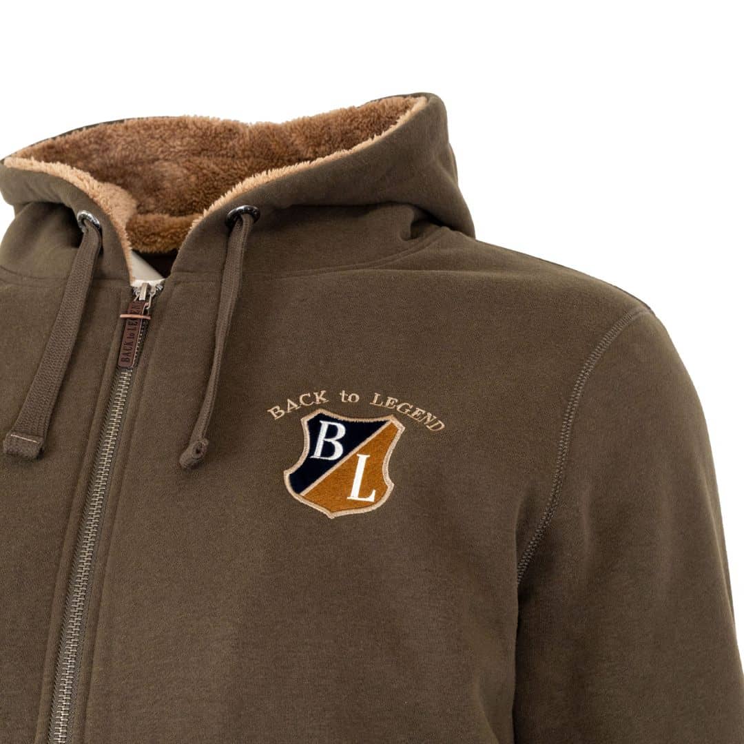 Sweat à capuche zippé kaki doublé sherpa - Image 6