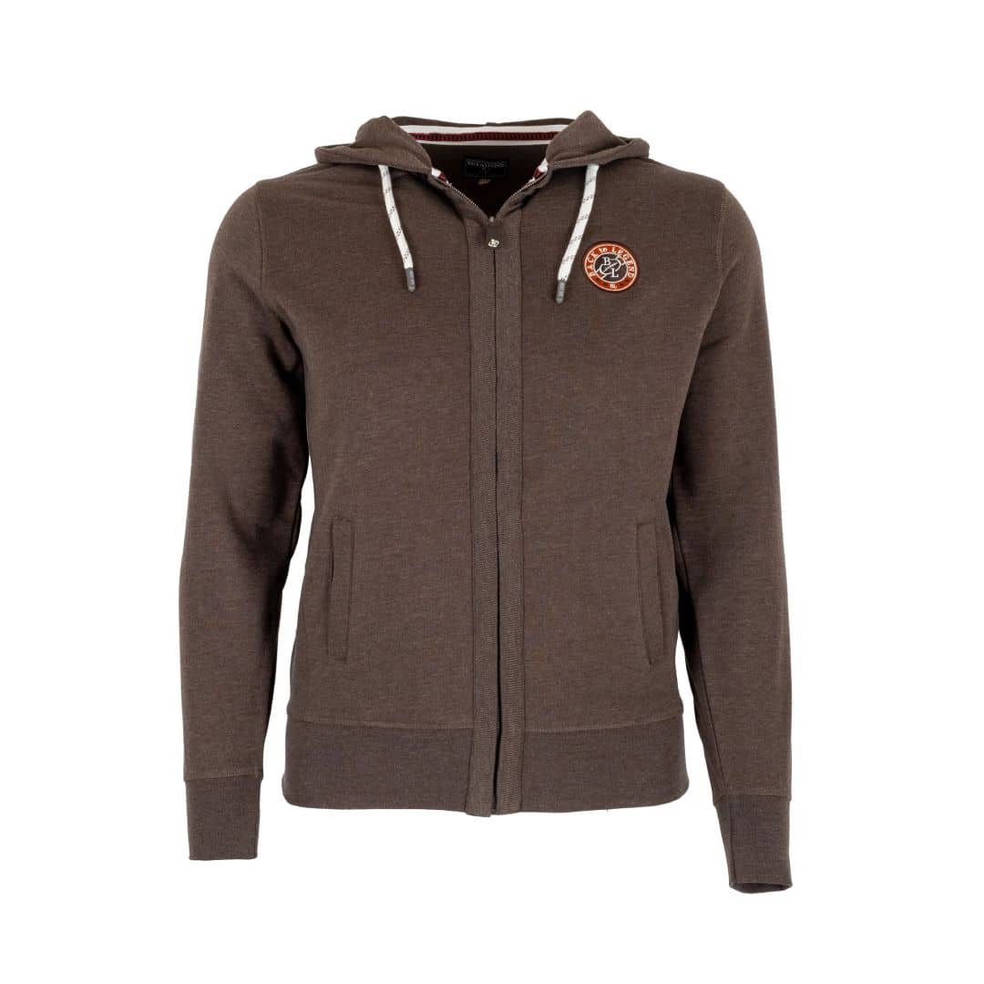 Sweat à capuche zippé marron glacé