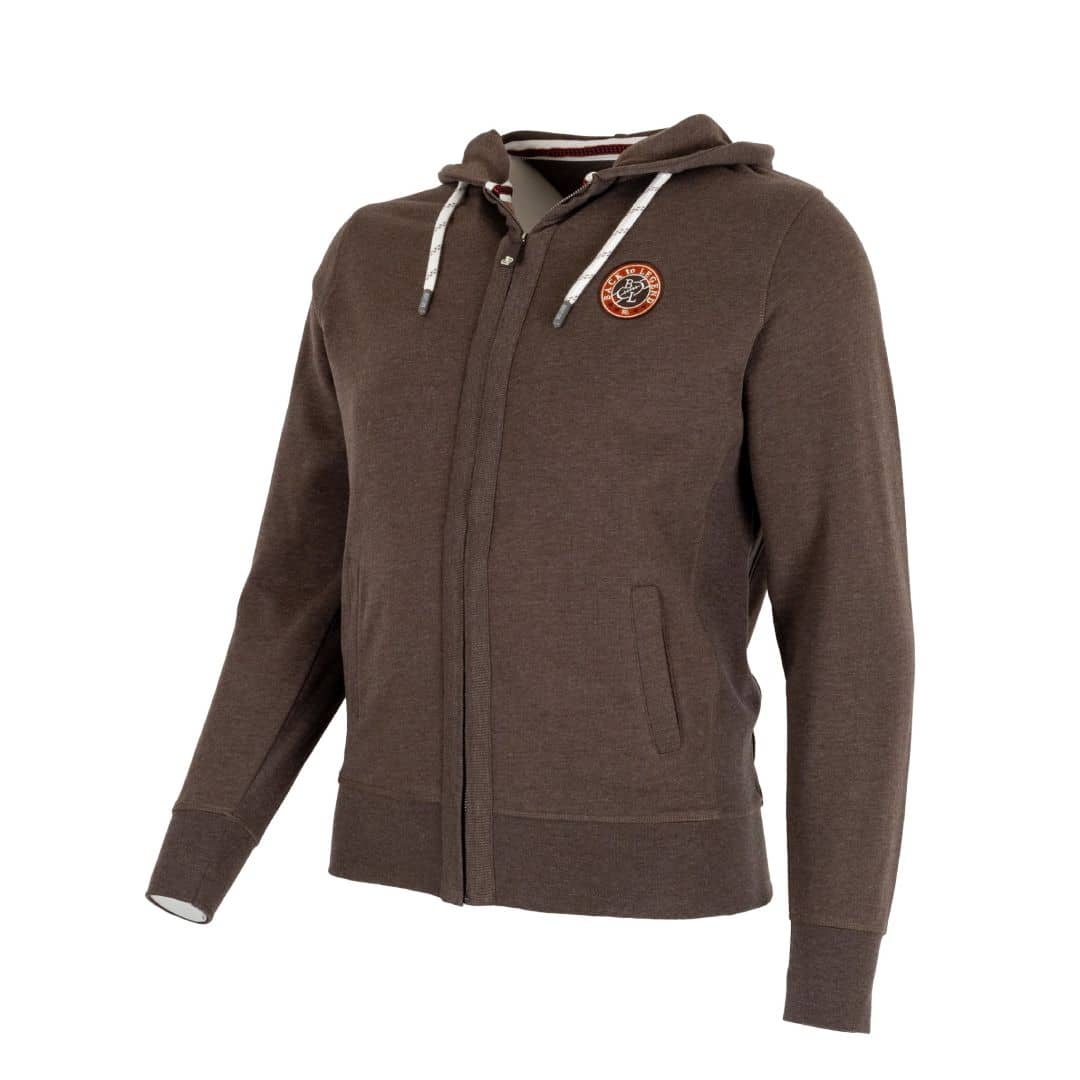 Sweat à capuche zippé marron glacé - Image 2