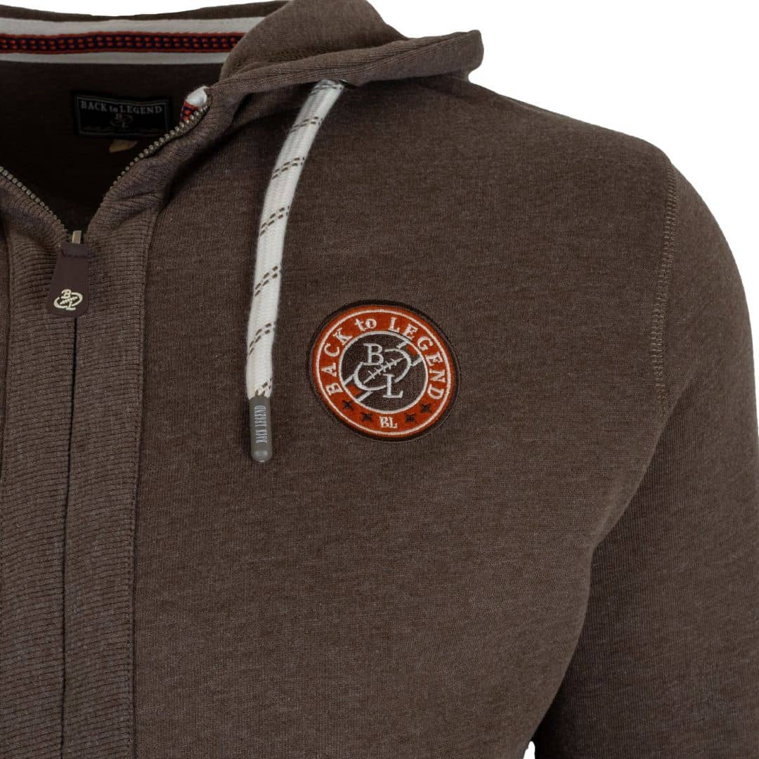 Sweat à capuche zippé marron glacé - Image 7
