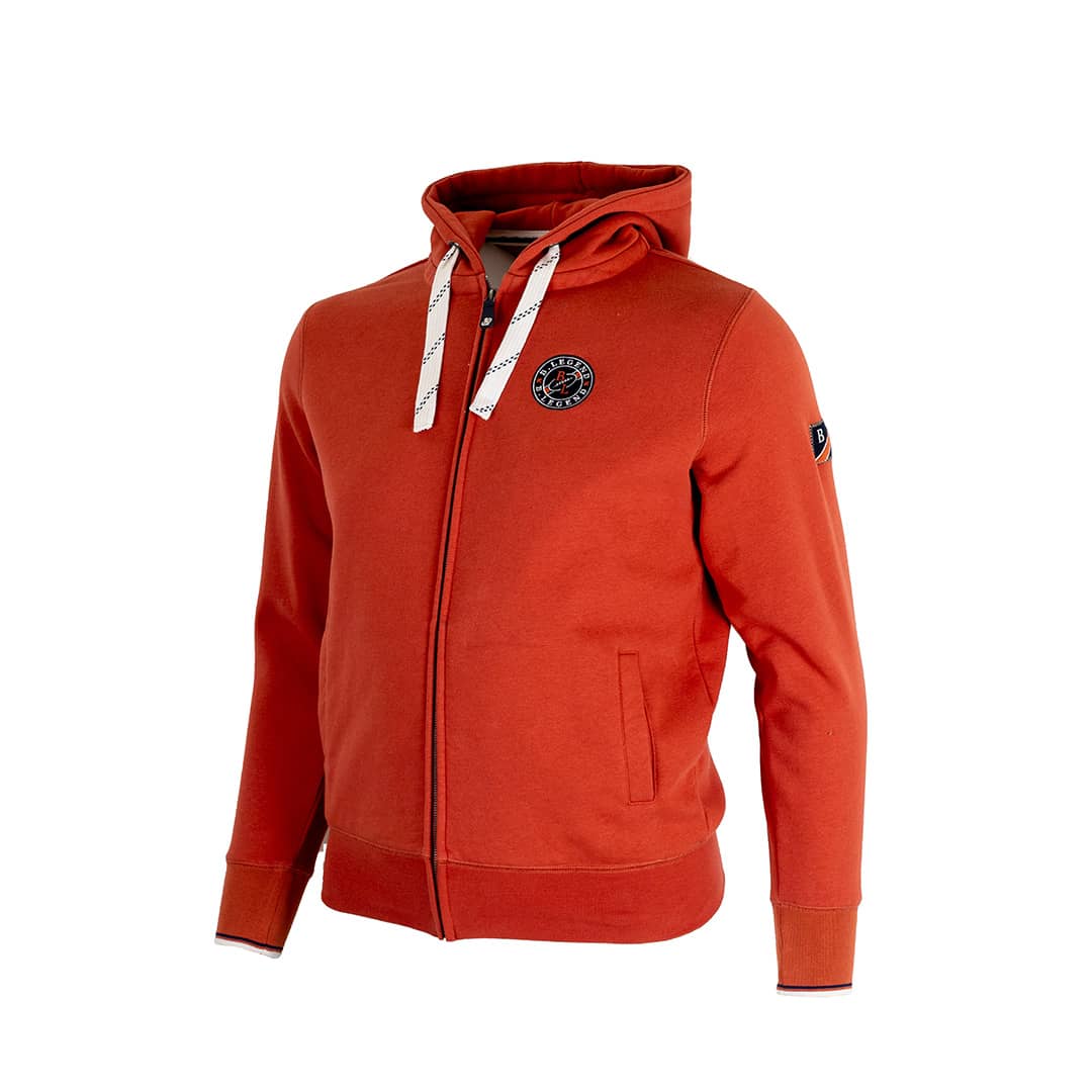 Sweat à capuche zippé orange