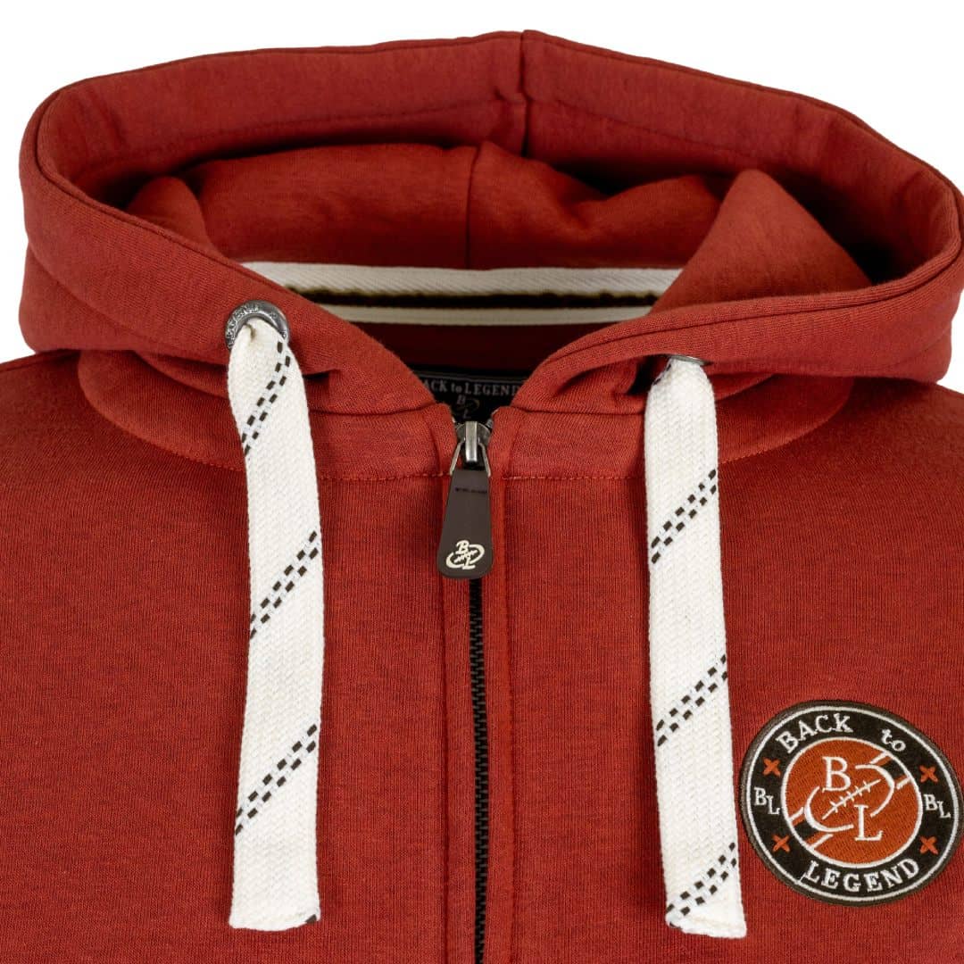Sweat à capuche zippé rouge - Image 5