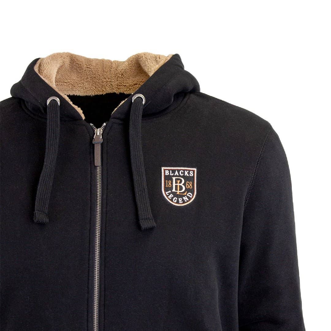 Sweat à capuche noir full-zip doublé sherpa - Image 3