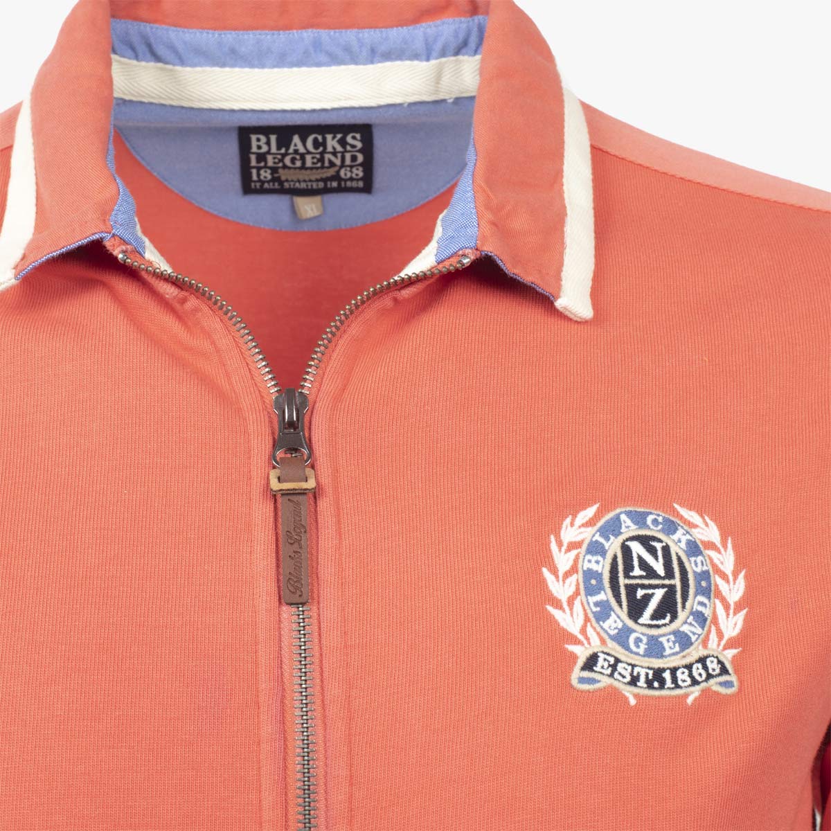 Sweatshirt zippé rose col polo - Image 3