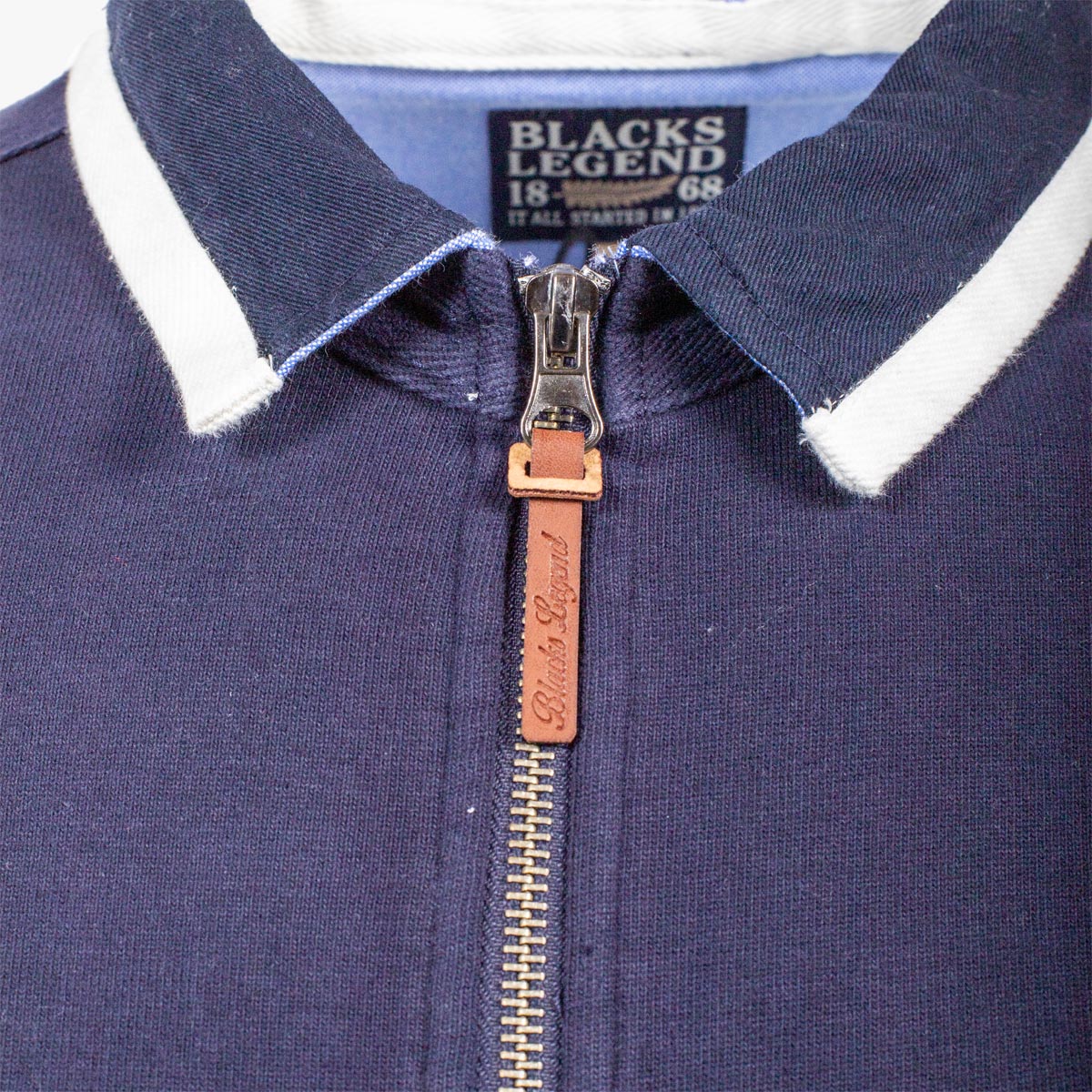 Sweatshirt zippé bleu marine col polo - Image 3