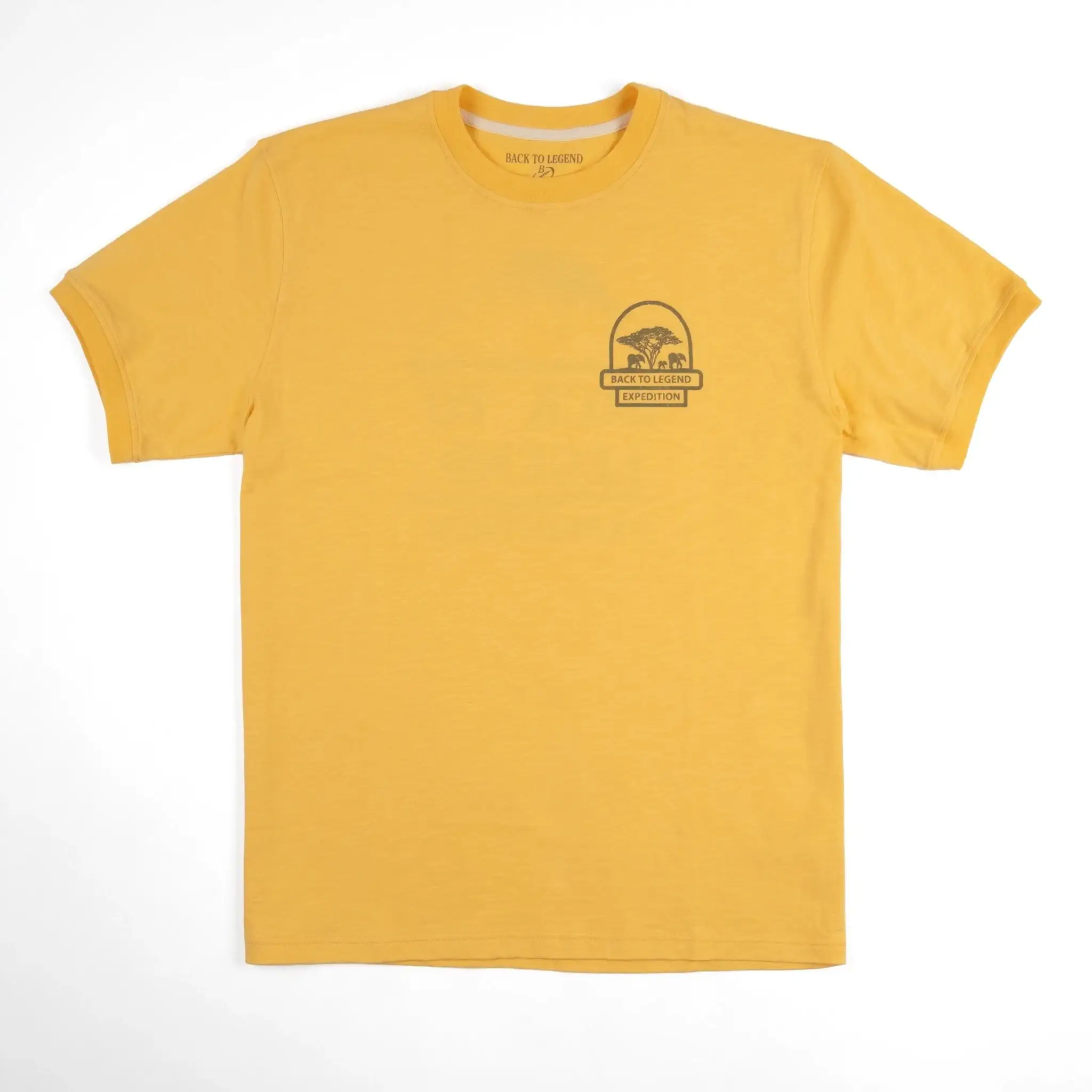 T-shirt expédition jaune ocre col rond - Image 3