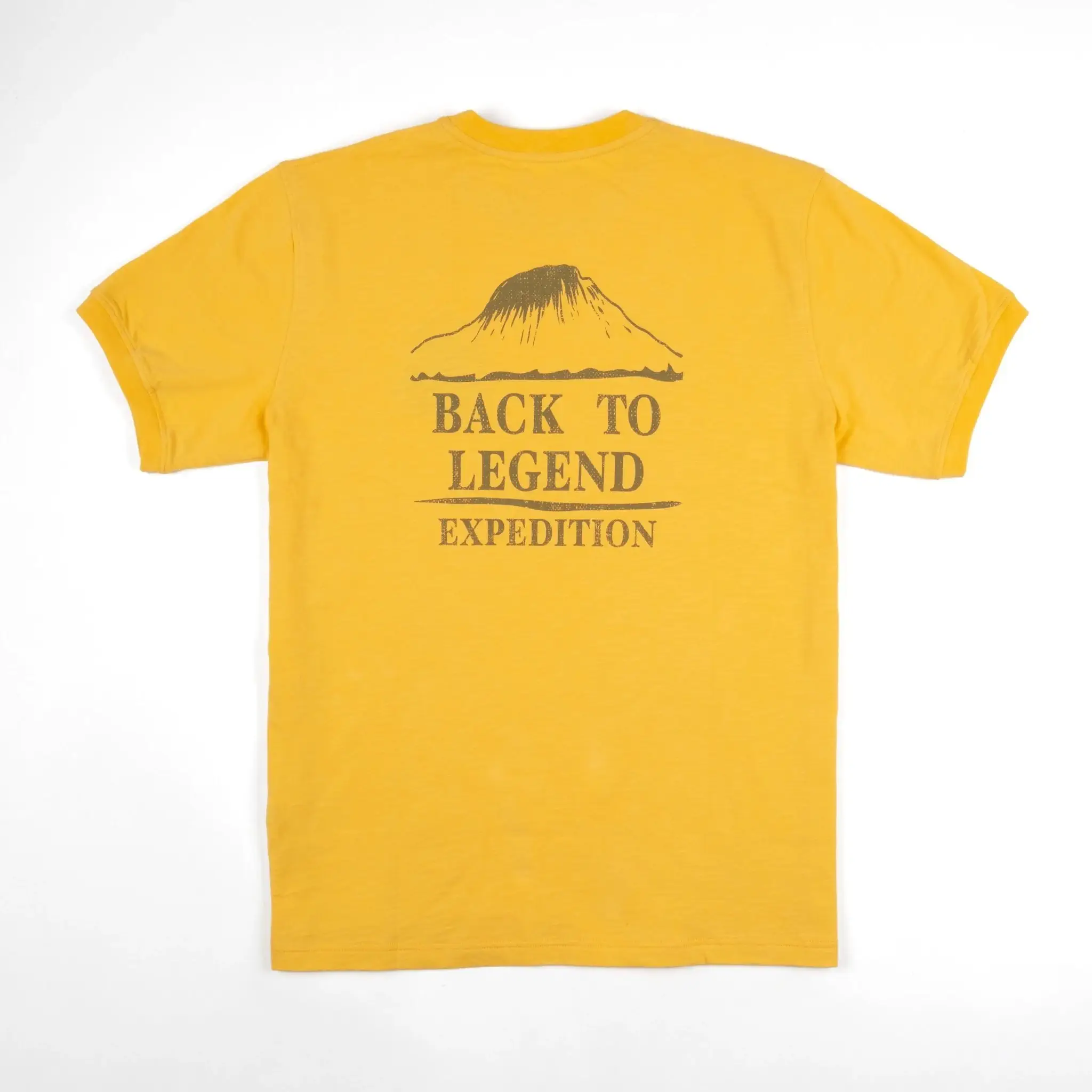 T-shirt expédition jaune ocre col rond - Image 4