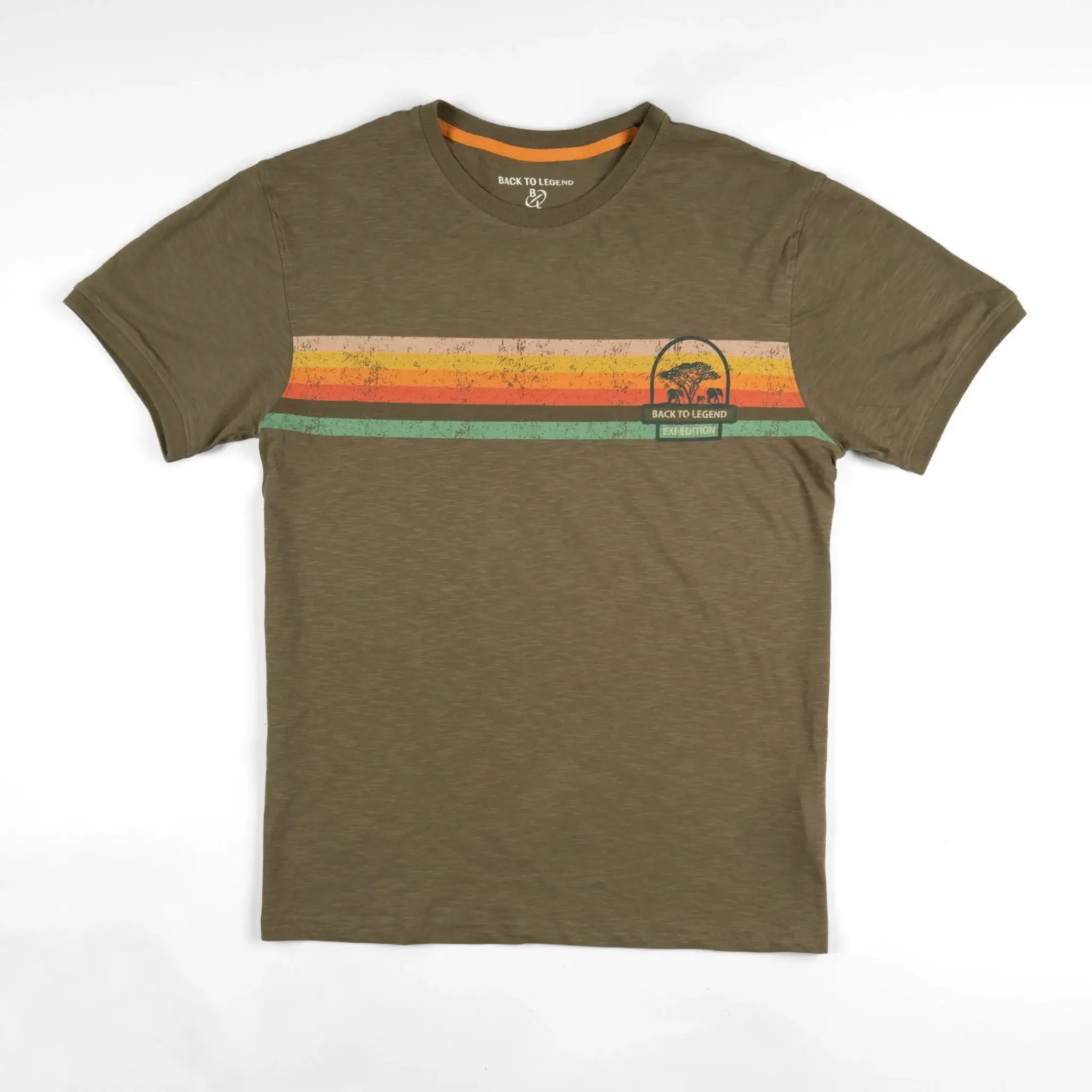 T-shirt expédition kaki col rond - Image 2