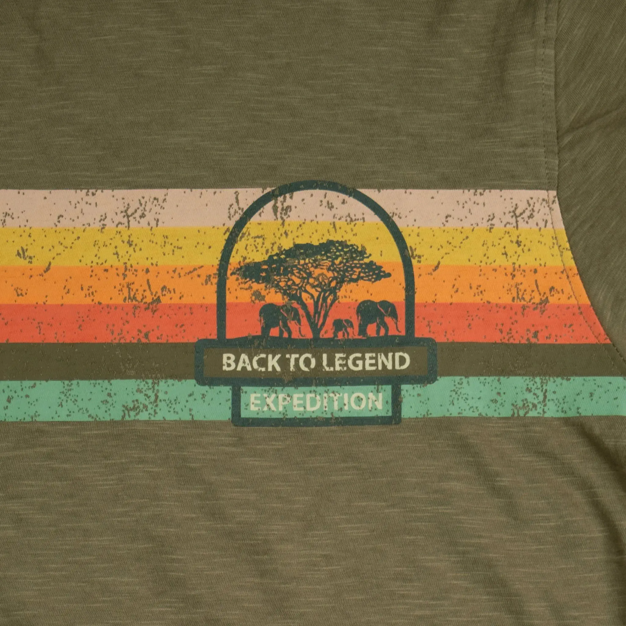 T-shirt expédition kaki col rond - Image 4