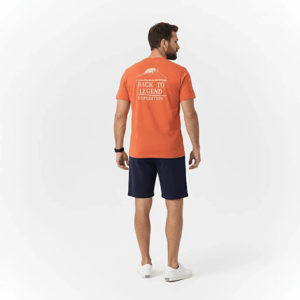 T-shirt expédition rose corail col rond - Image 2