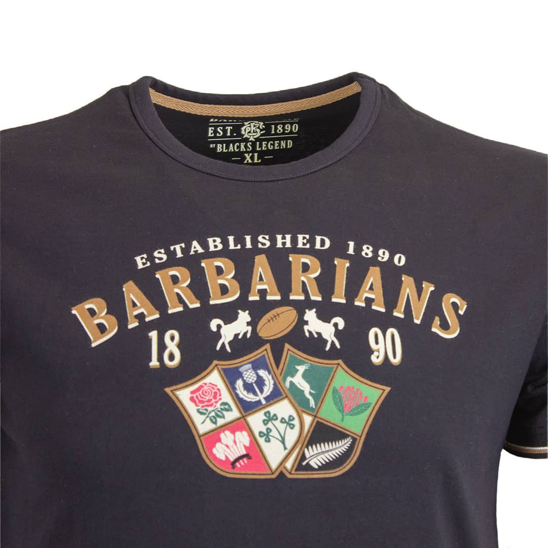 T-shirt noir Barbarians col rond - Image 3