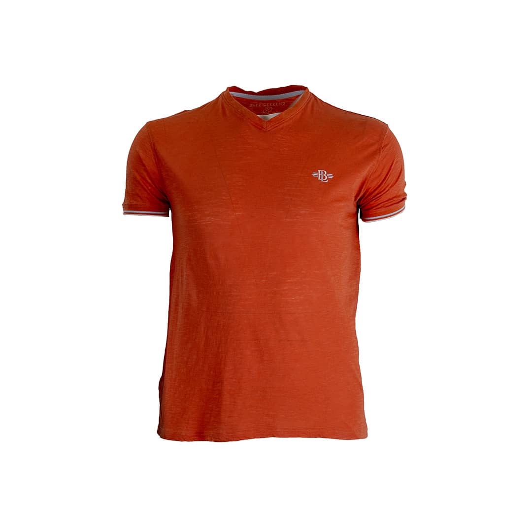 T-shirt slub orange col V