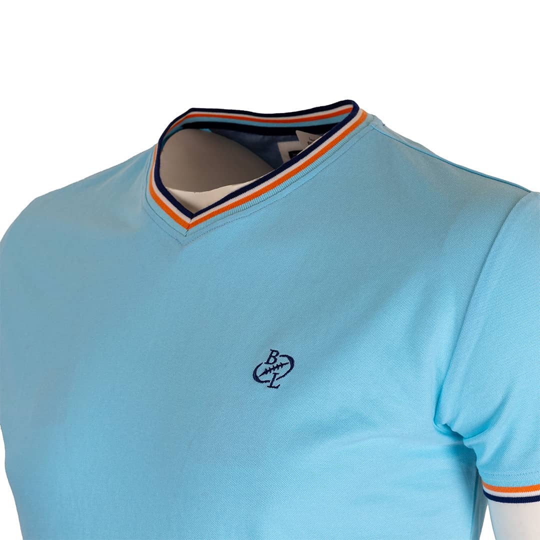 T-shirt turquoise col V - Image 3