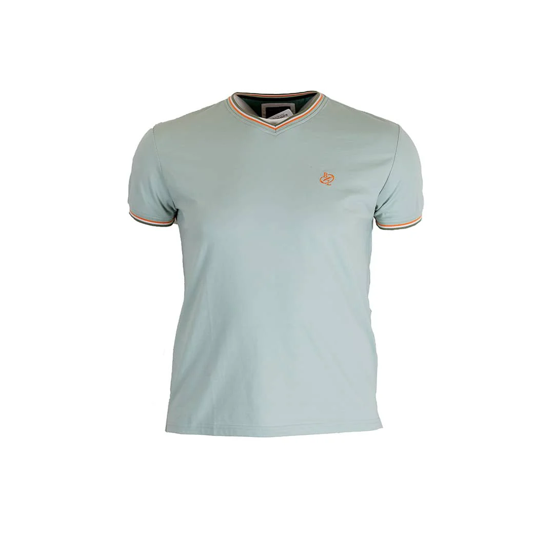 T-shirt vert amande col V