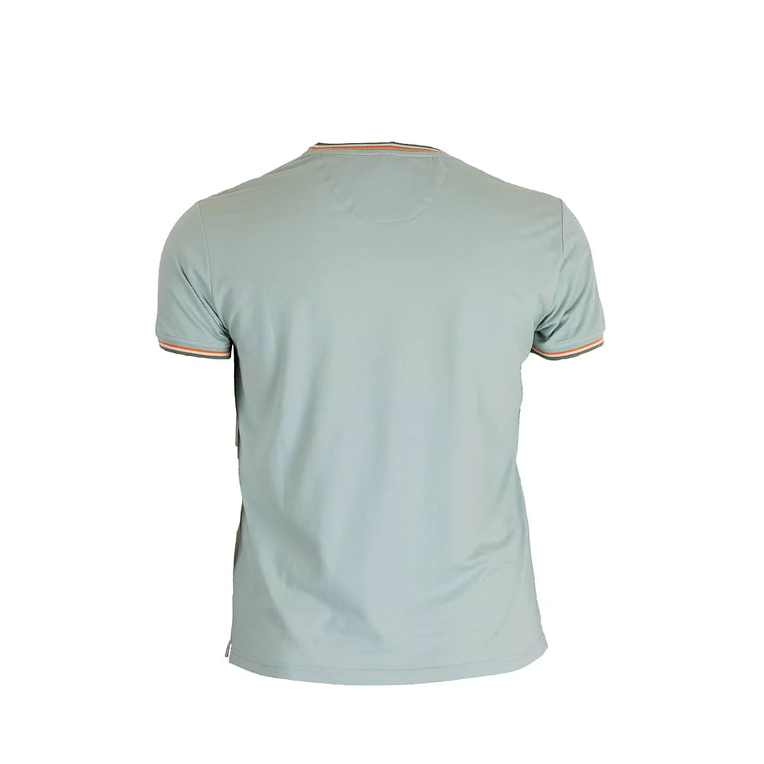 T-shirt vert amande col V - Image 2