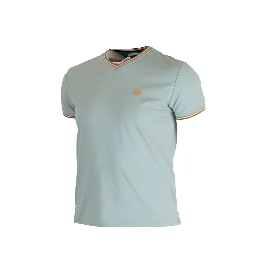 T-shirt vert amande col V - Image 3