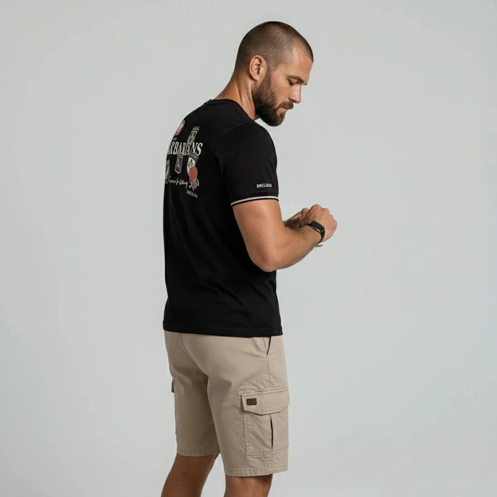 T-shirt noir col V Barbarians - Image 3