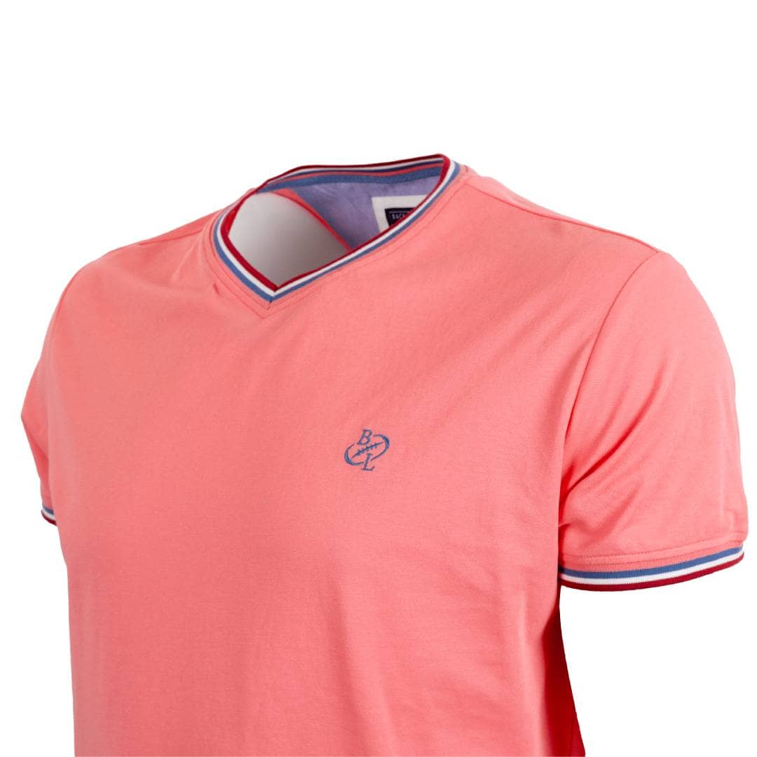 T-shirt rose col V - Image 4