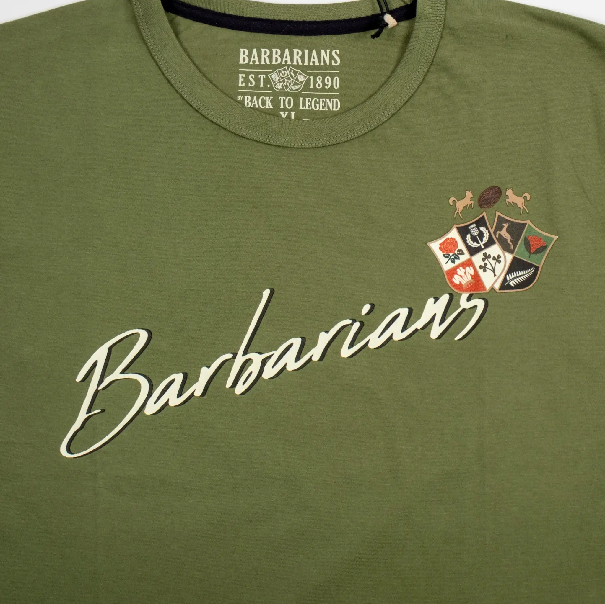 T-shirt vert col rond Barbarians - Image 7